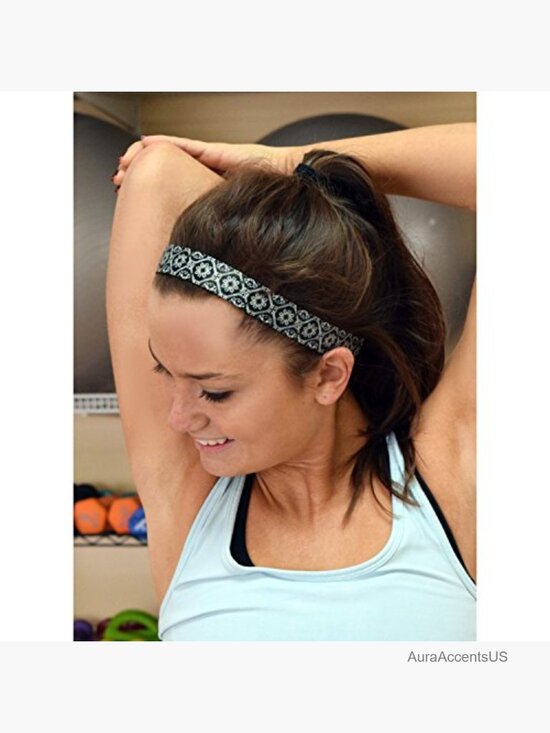 Non-Slip Velvet-Lined Athletic Headband - Stretchy Sweat Wicking Hairband main image 6